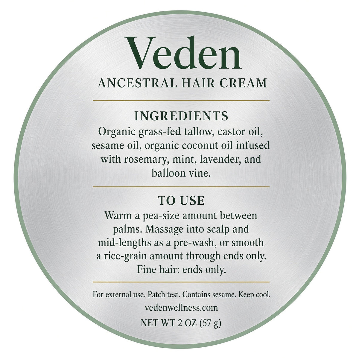 Veden Ancestral Hair Cream - 4oz Veden Ancestral Wellness